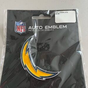 NFL Auto Emblem with Yellow and Blue Design. Chargers